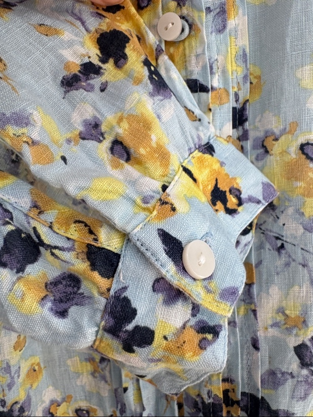 J. Jill Love Linen Floral Blouse, Size M - Picture 10 of 16